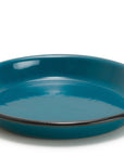 Plato hondo de peltre prusia con borde negro