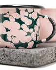 Set mezcalero verde y rosa con base de piedra