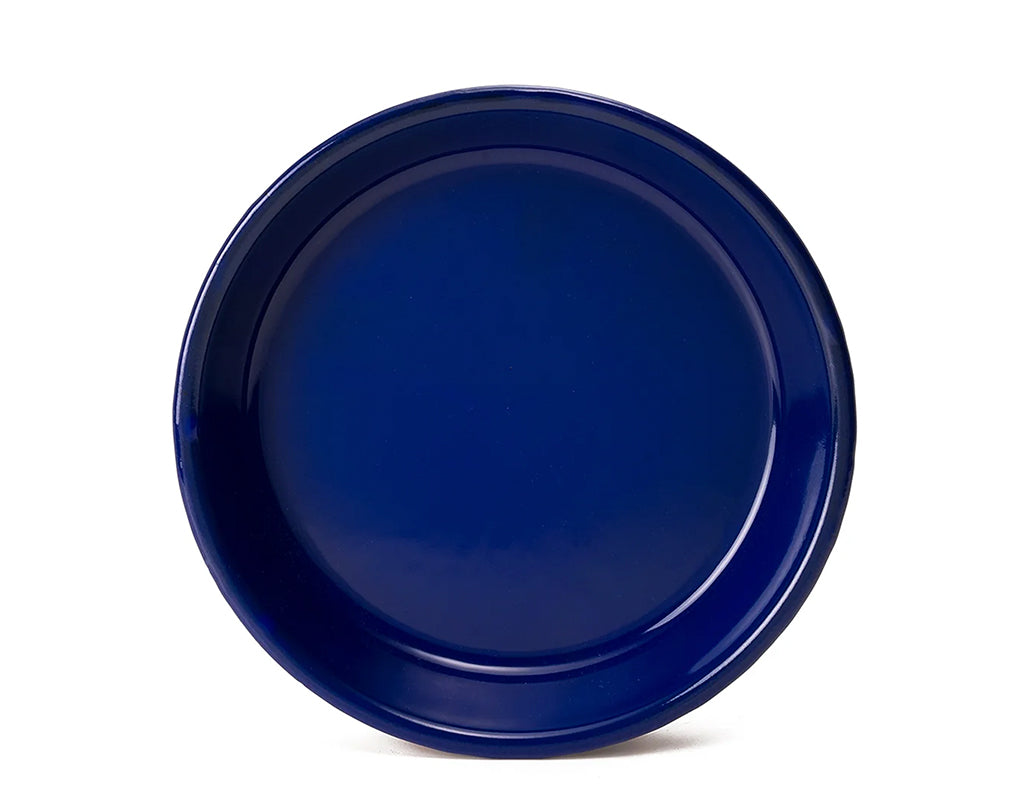 Plato hondo de peltre cobalto sin bordes