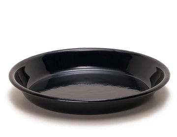 Plato hondo de peltre negro sin bordes