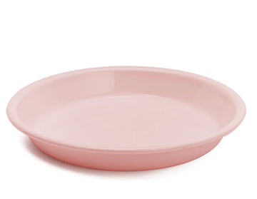 Plato hondo de peltre rosa sin bordes