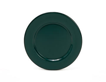 Plato trinche 20 cm de peltre verde con borde negro