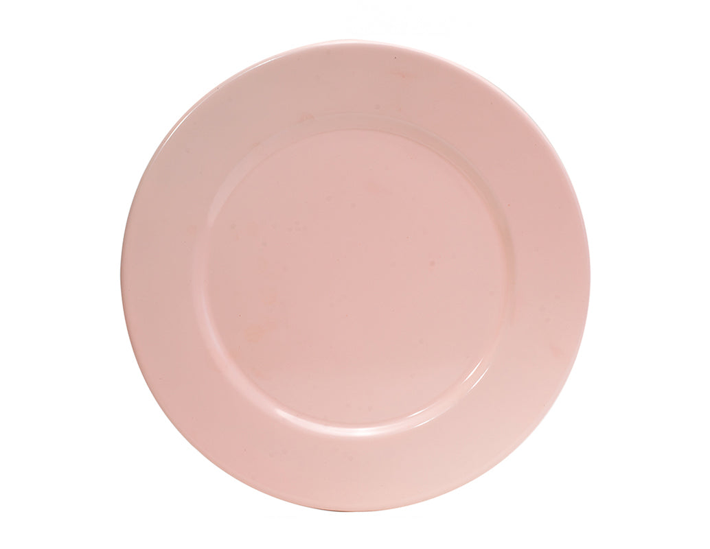 Plato trinche 24 cm de peltre rosa sin bordes
