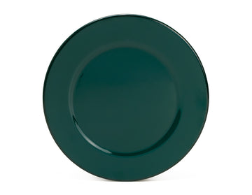 Plato trinche 24 cm de peltre verde con borde negro