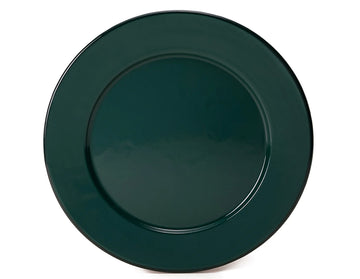 Plato trinche 27 cm de peltre verde sin bordes