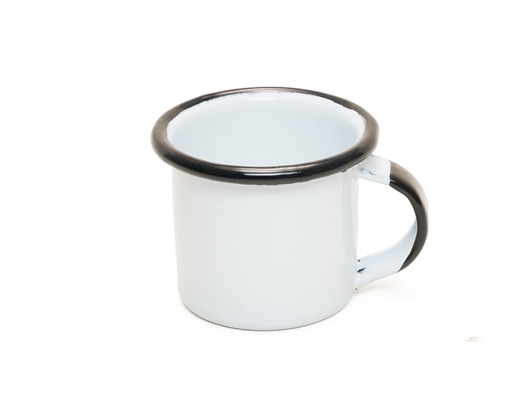 Taza para expreso blanca de peltre