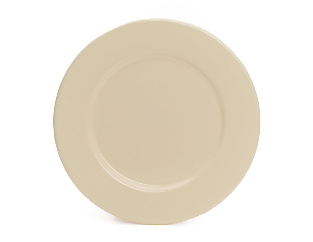 Plato trinche 24 cm de peltre crema sin bordes