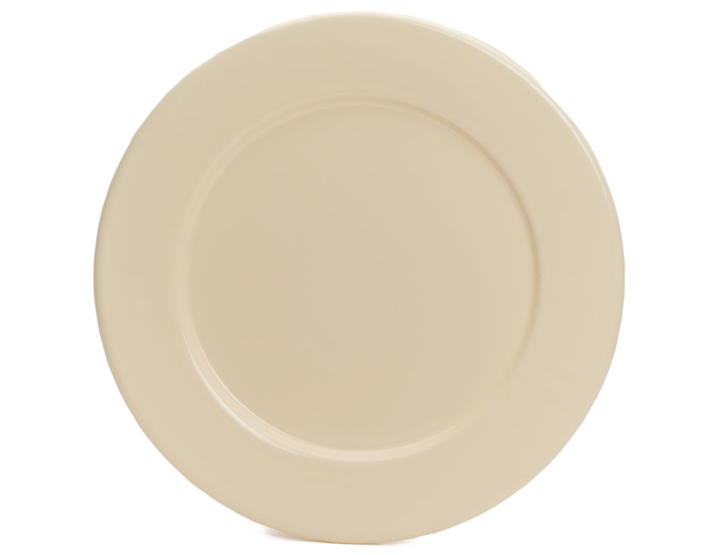 Plato trinche 27 cm de peltre crema sin bordes
