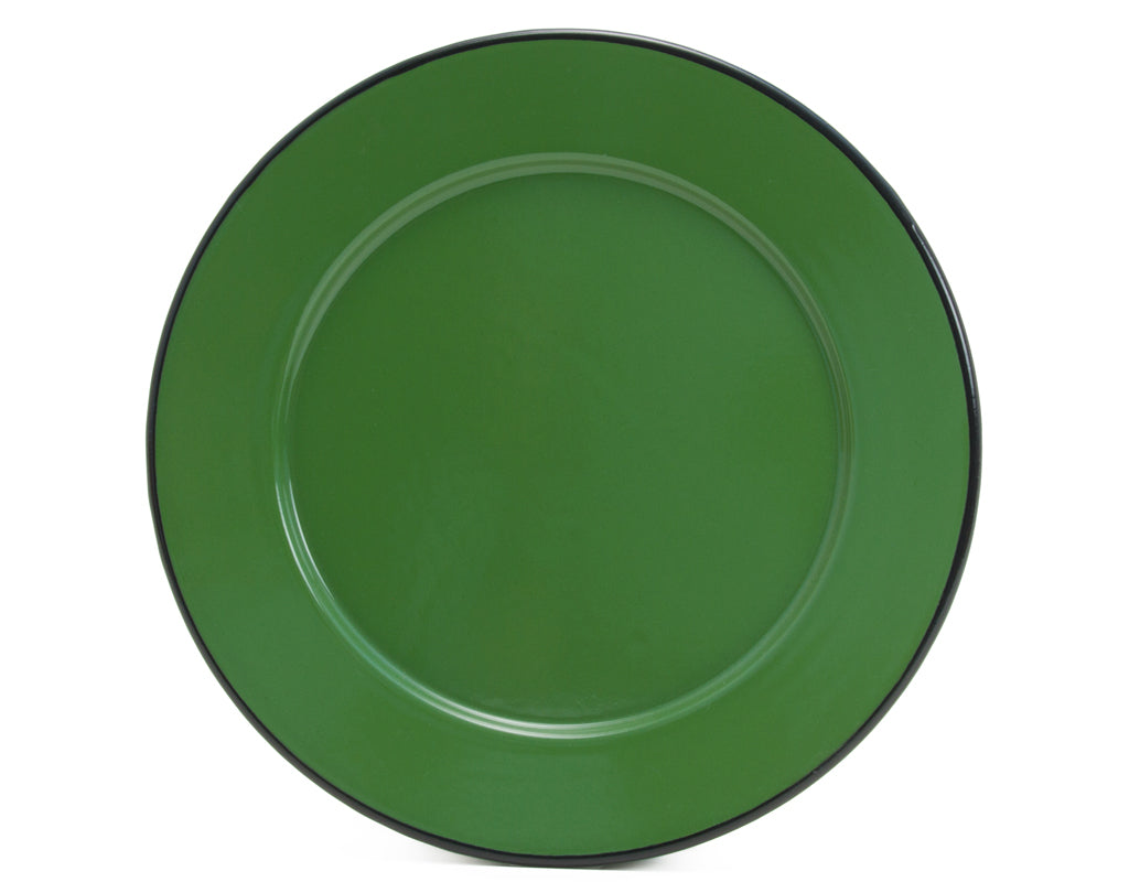 Plato trinche 27 cm de peltre nopal con borde negro