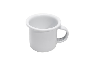 Taza para expreso blanca monocromática de peltre