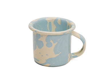 Taza para expreso crema con manchas menta de peltre sin bordes