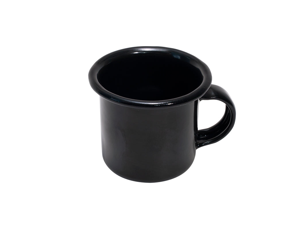 Taza para expreso negra monocromática de peltre
