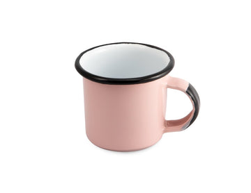 Taza de expreso rosa cantera de peltre artesanal vajillas enamelware