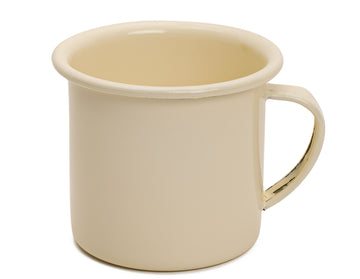 Taza de mesa de peltre crema sin bordes