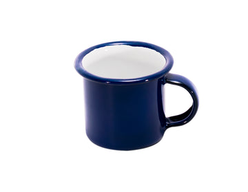 Taza para expreso azul cobalto interior blanco de peltre