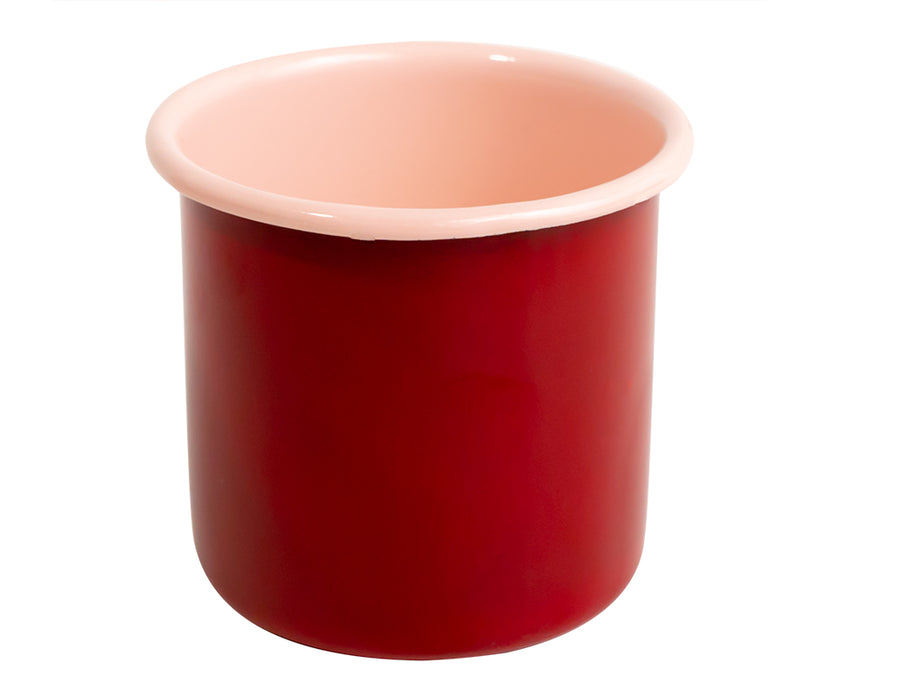 Vaso de mesa rojo interior rosa de peltre